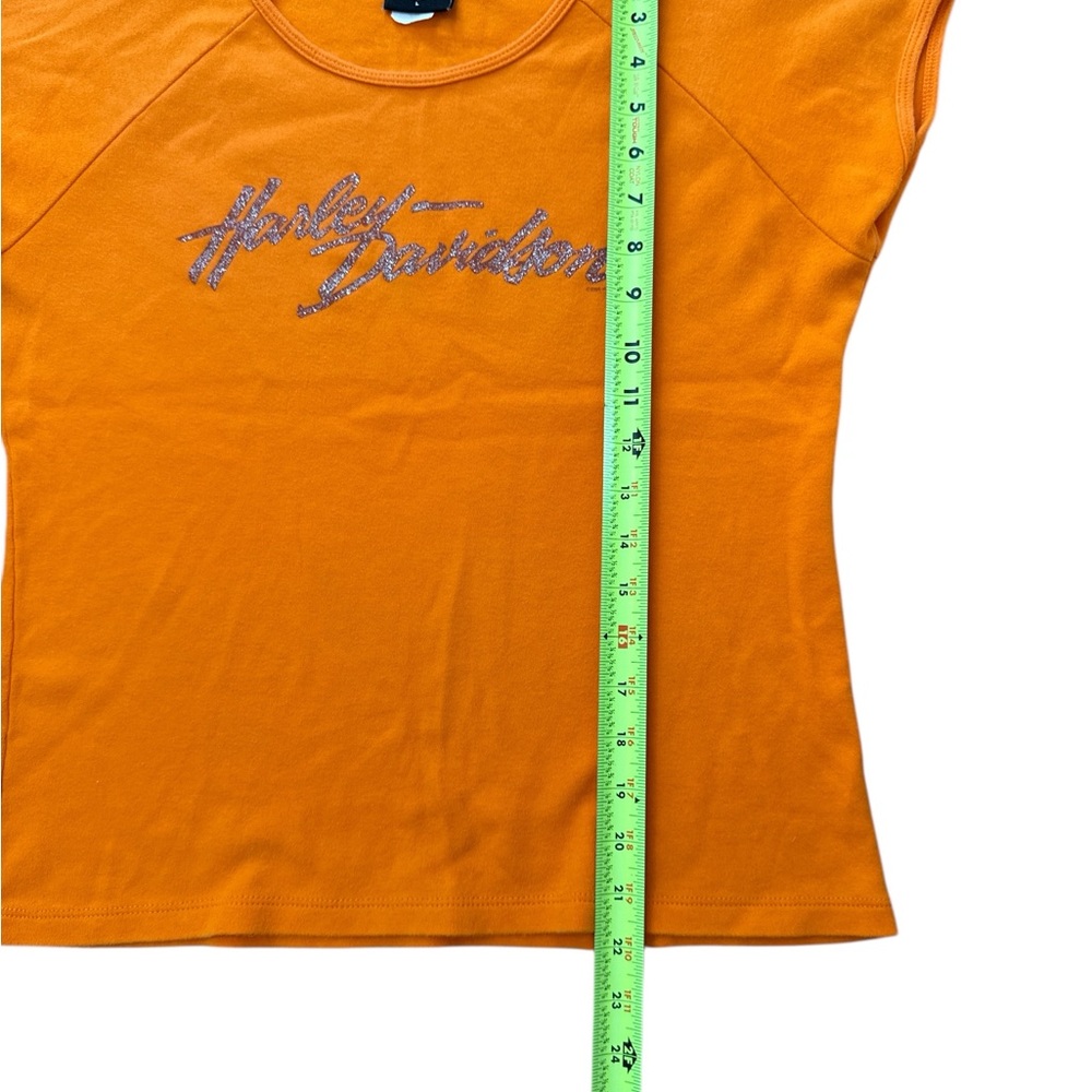 Vintage Harley Davidson Women’s Orange Top/Shirt‎ Size L USA Made Stl Mo Harley - Picture 4 of 8